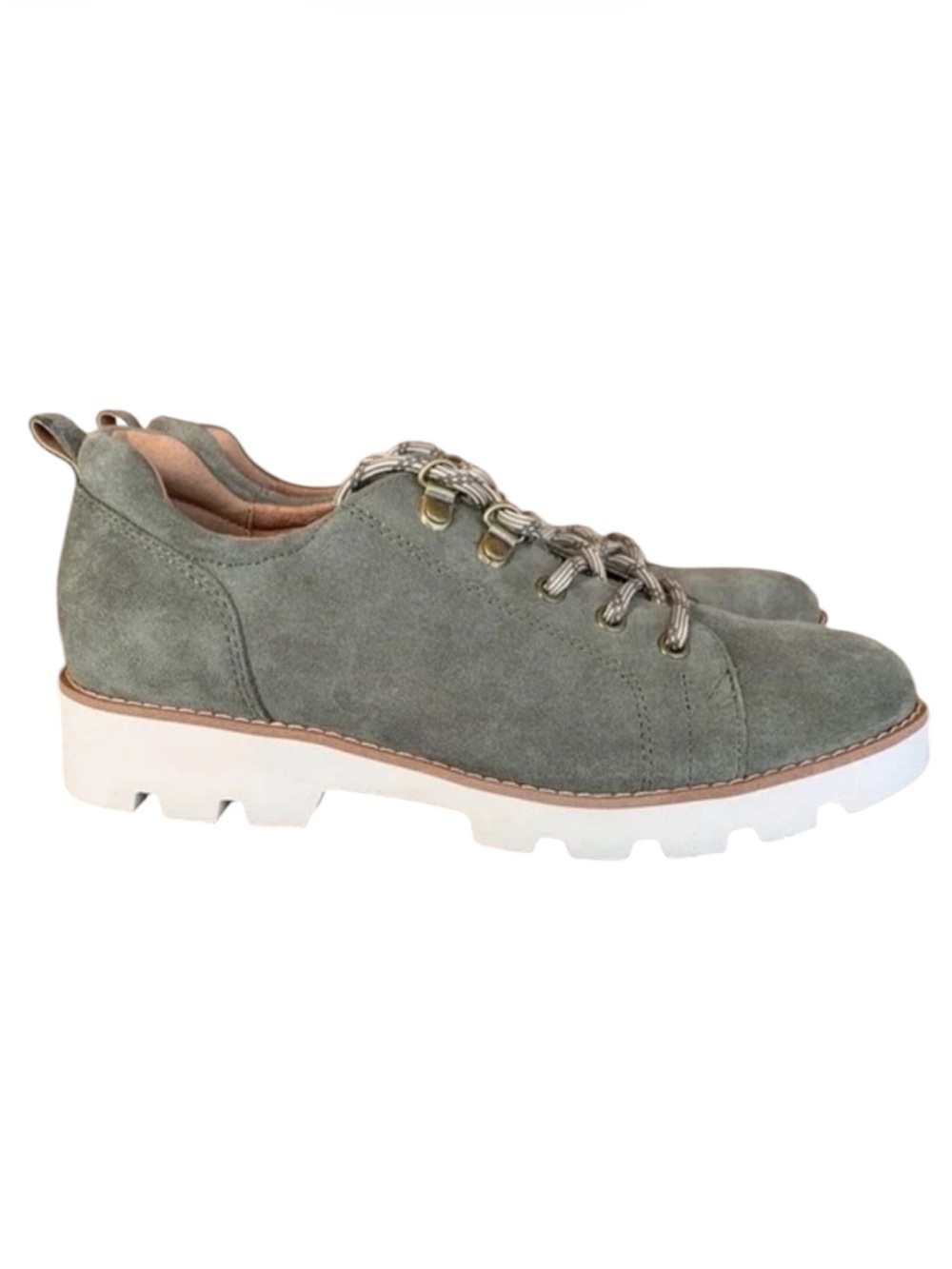 Vionic Ballari Suede Olive Lace Up Loafer Oxford Size 8 NEW